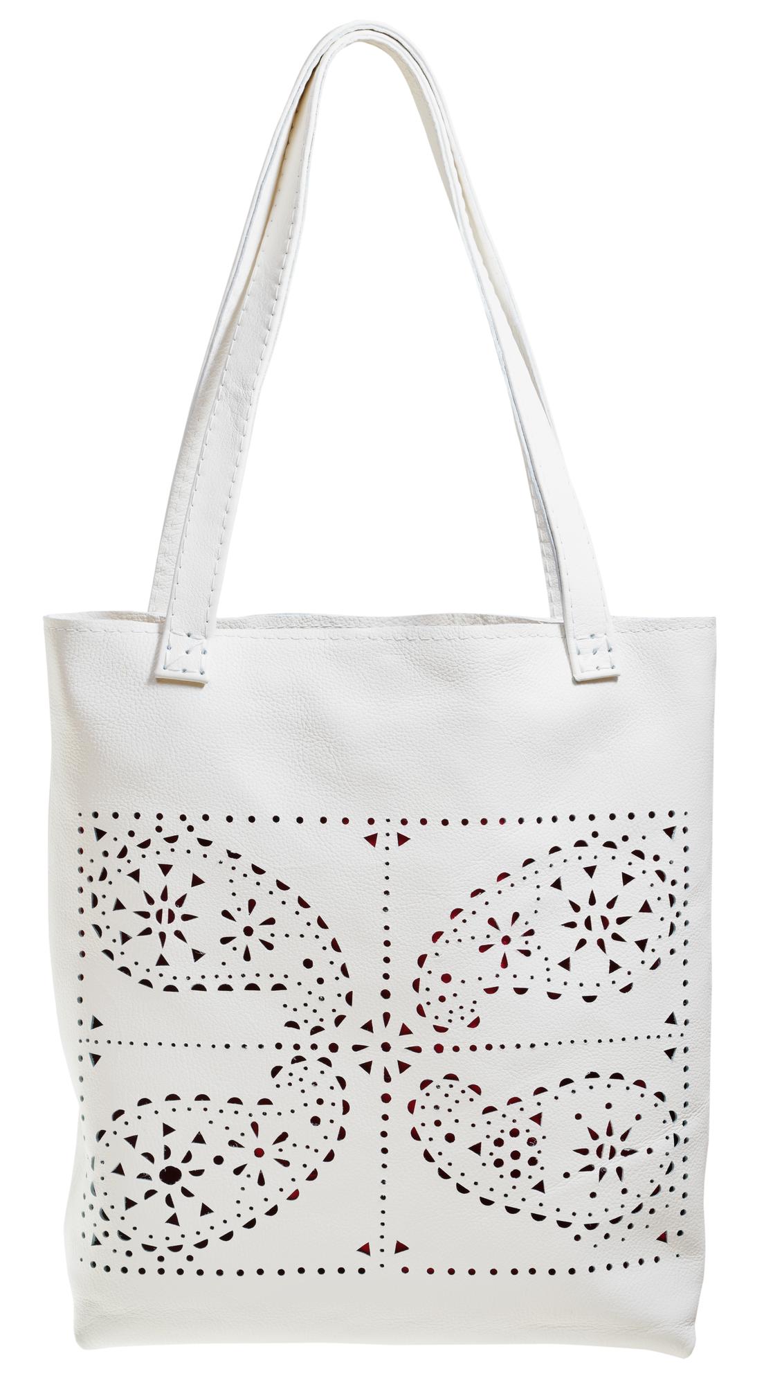 Borsa ricamata con motivo geometrico