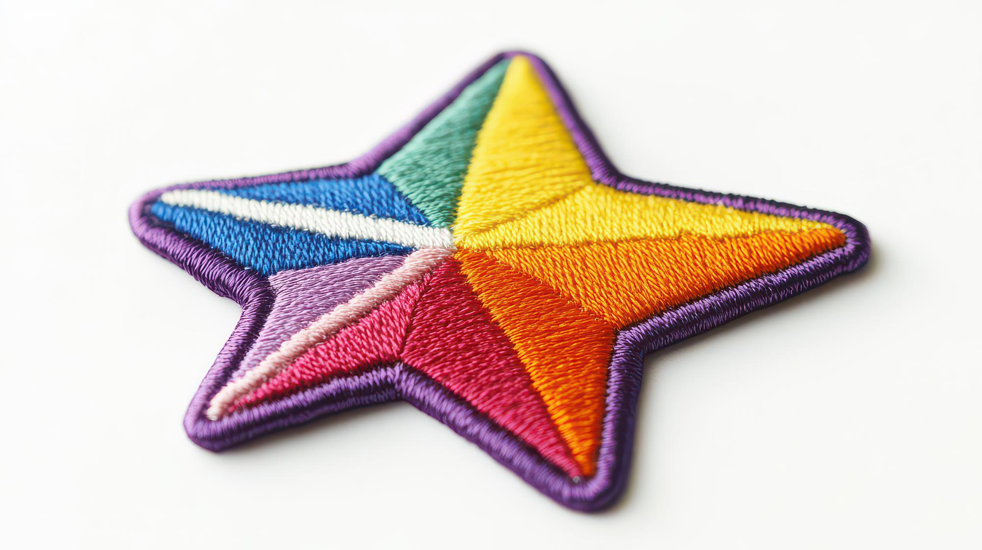 Serie di piccoli patch ricamati